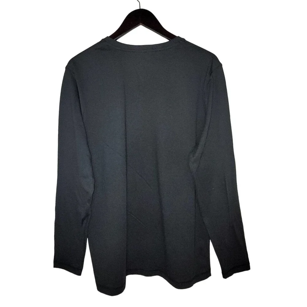 ROBERT BARAKETT Montreal Men's Size Large V Neck Long Sleeve Cotton Shirt Gray - Picture 2 of 8